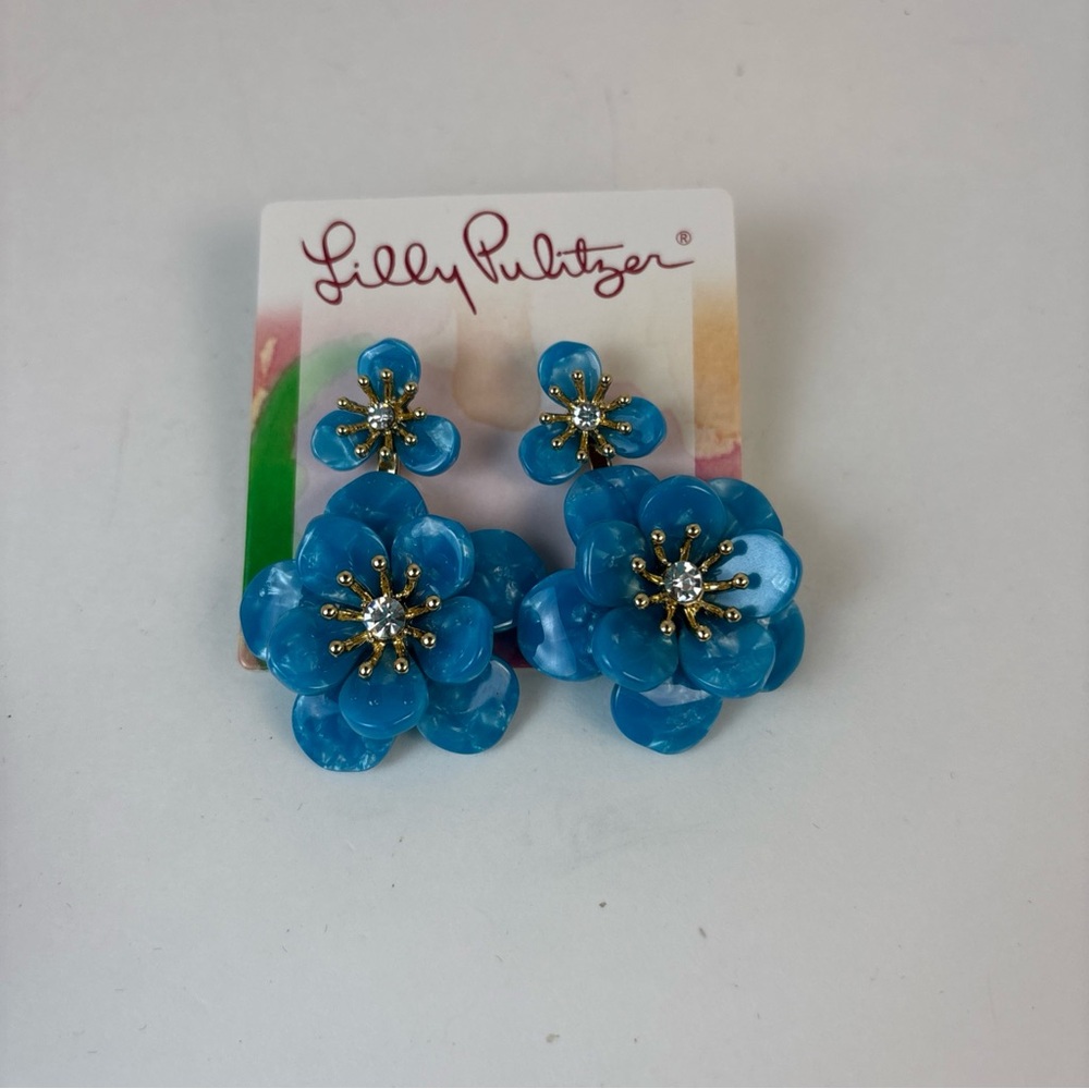 Lilly Pulitzer Turquoise Floral Earrings